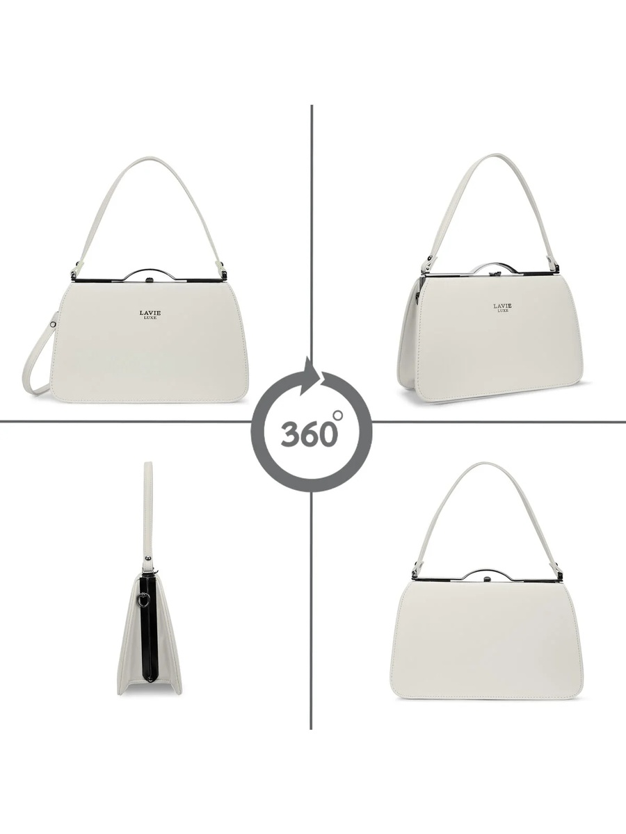 Luxe Women Book Satchel Frame Bag (Off White)