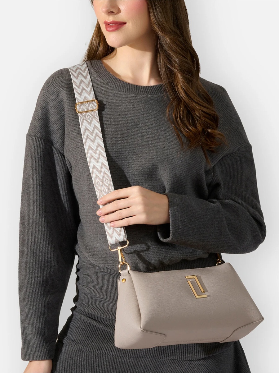 Luxe Women Monogram Rumi 3 Compartment Satchel (Choco)