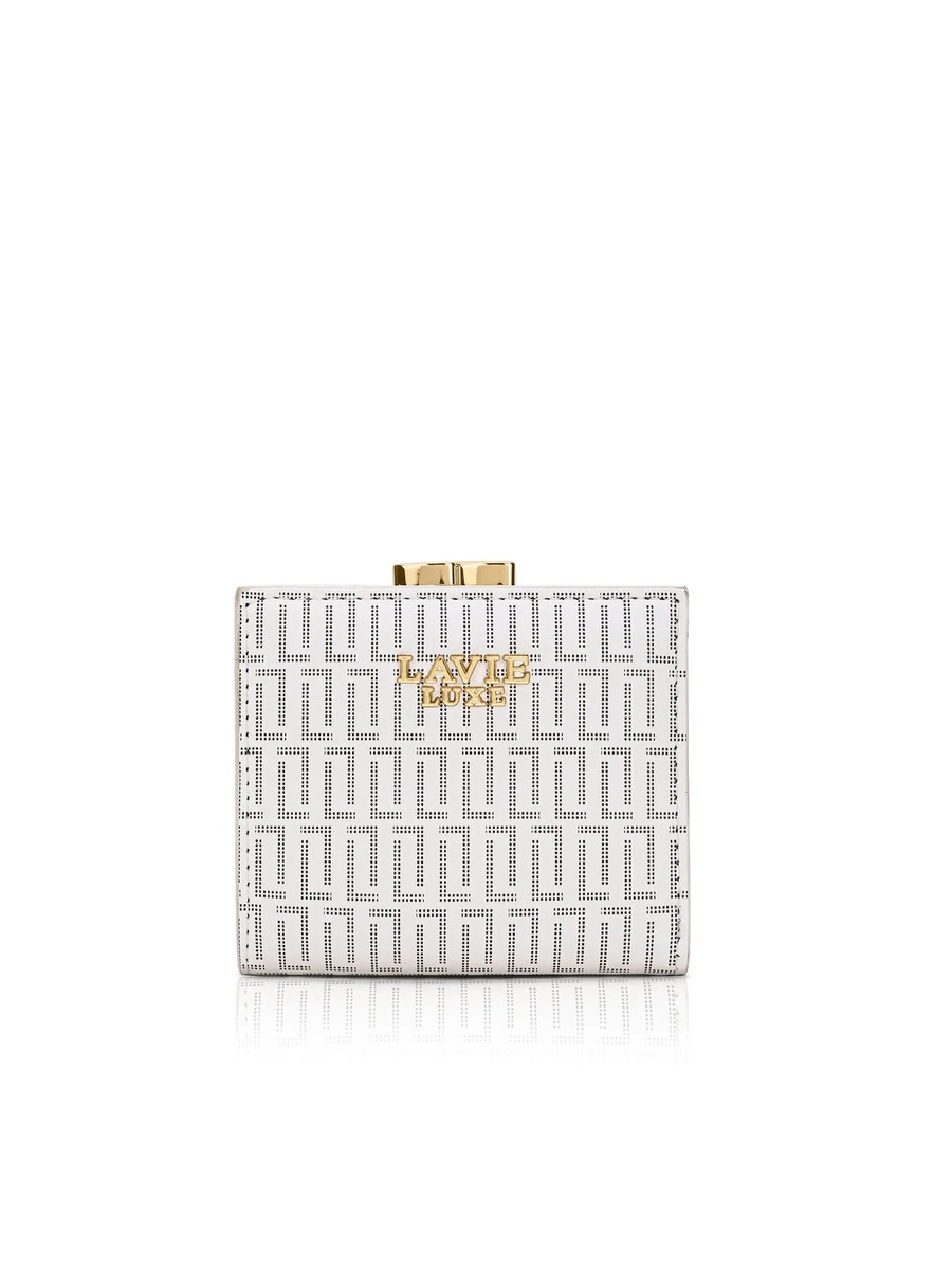 Luxe Women Mono Frame25 Small Wallet (White)
