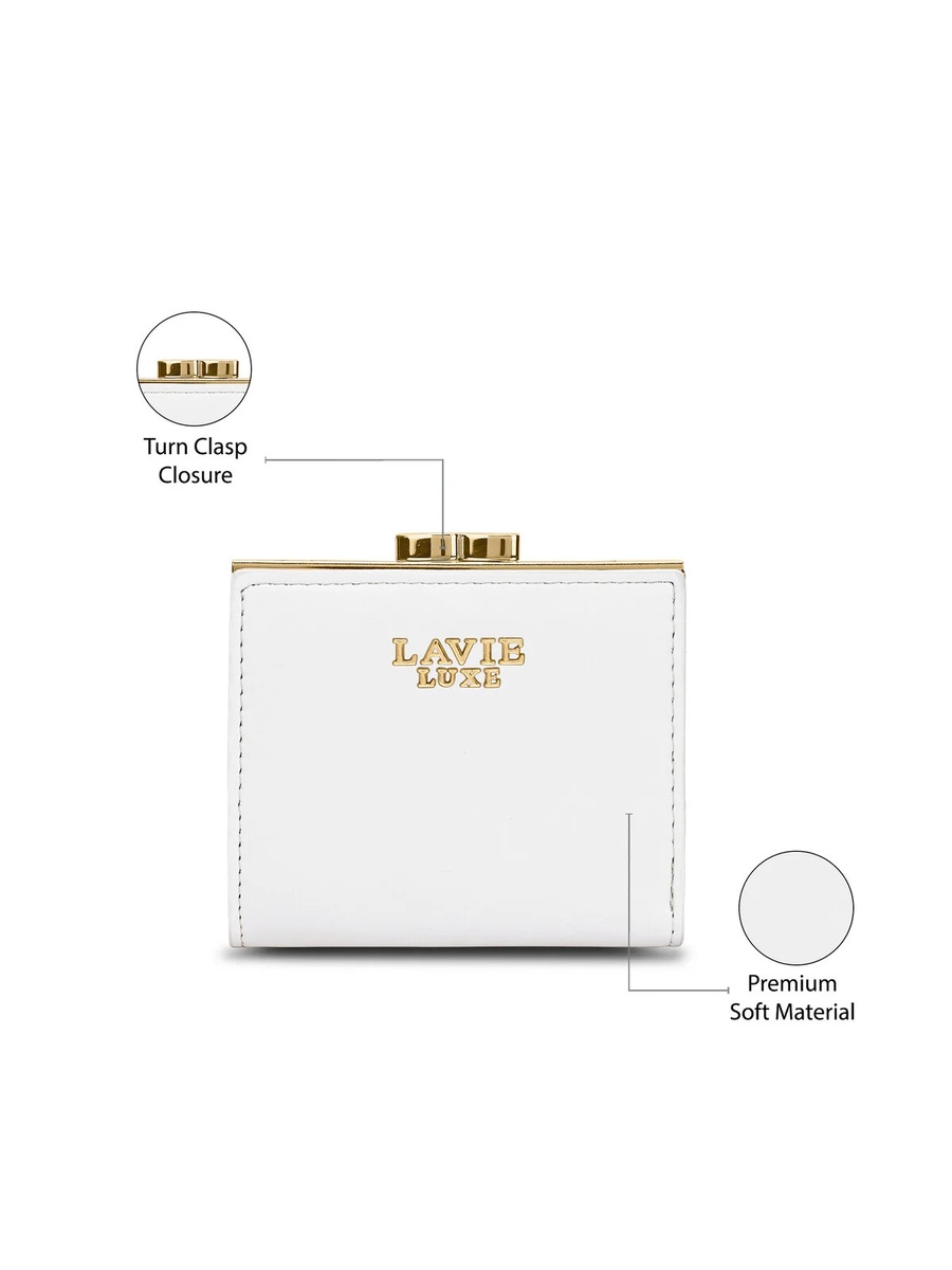 Luxe Women Frame25 Small Bifold Wallet (White)