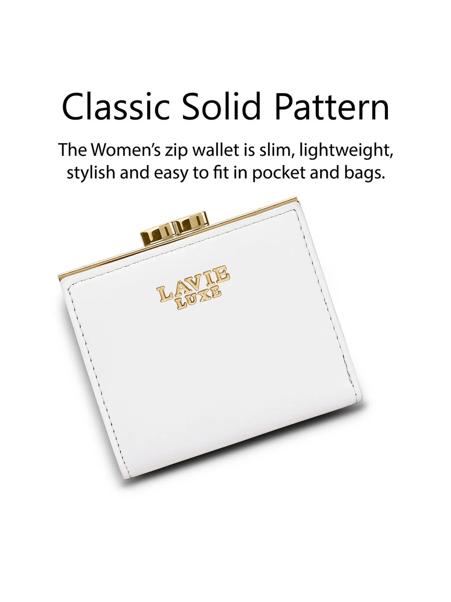 Luxe Women Frame25 Small Bifold Wallet (White)