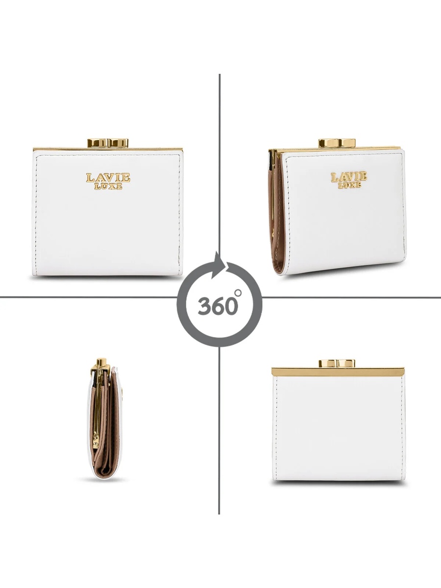 Luxe Women Frame25 Small Bifold Wallet (White)