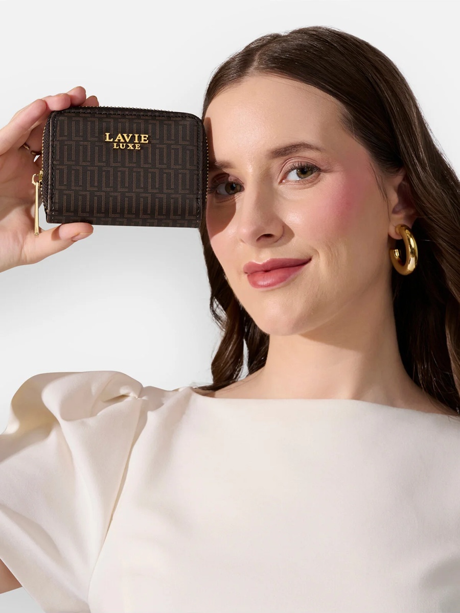 Luxe Women Monogram Belle Small Card Wallet (Choco) 