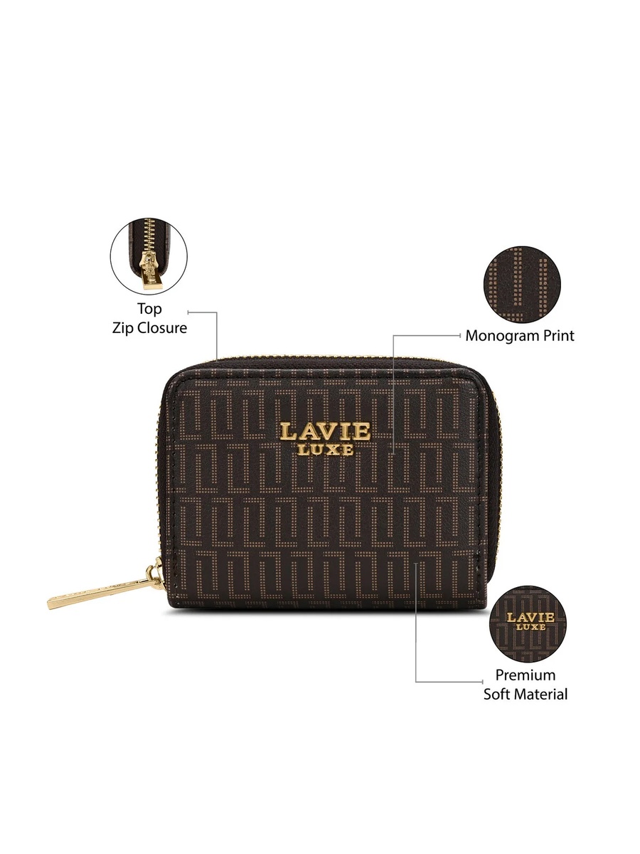 Luxe Women Monogram Belle Small Card Wallet (Choco) 