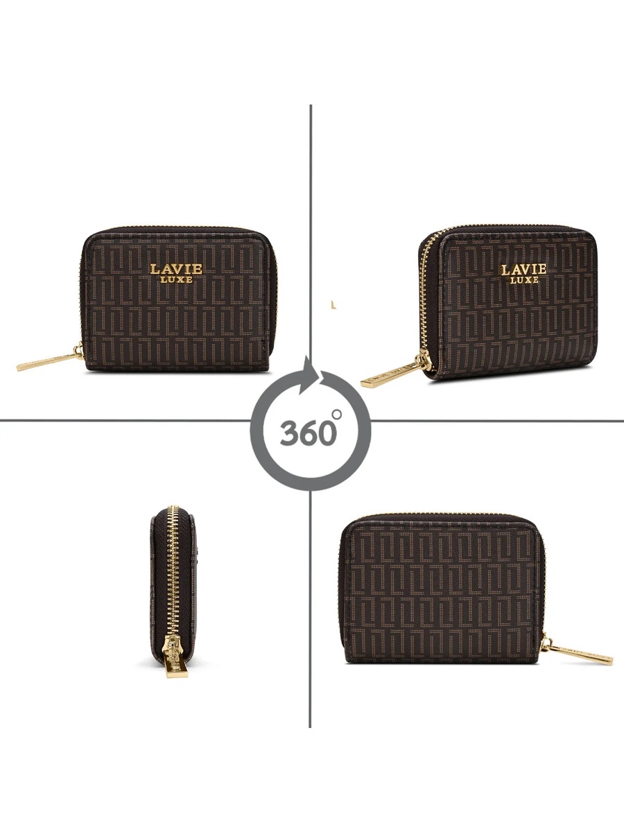 Luxe Women Monogram Belle Small Card Wallet (Choco) 