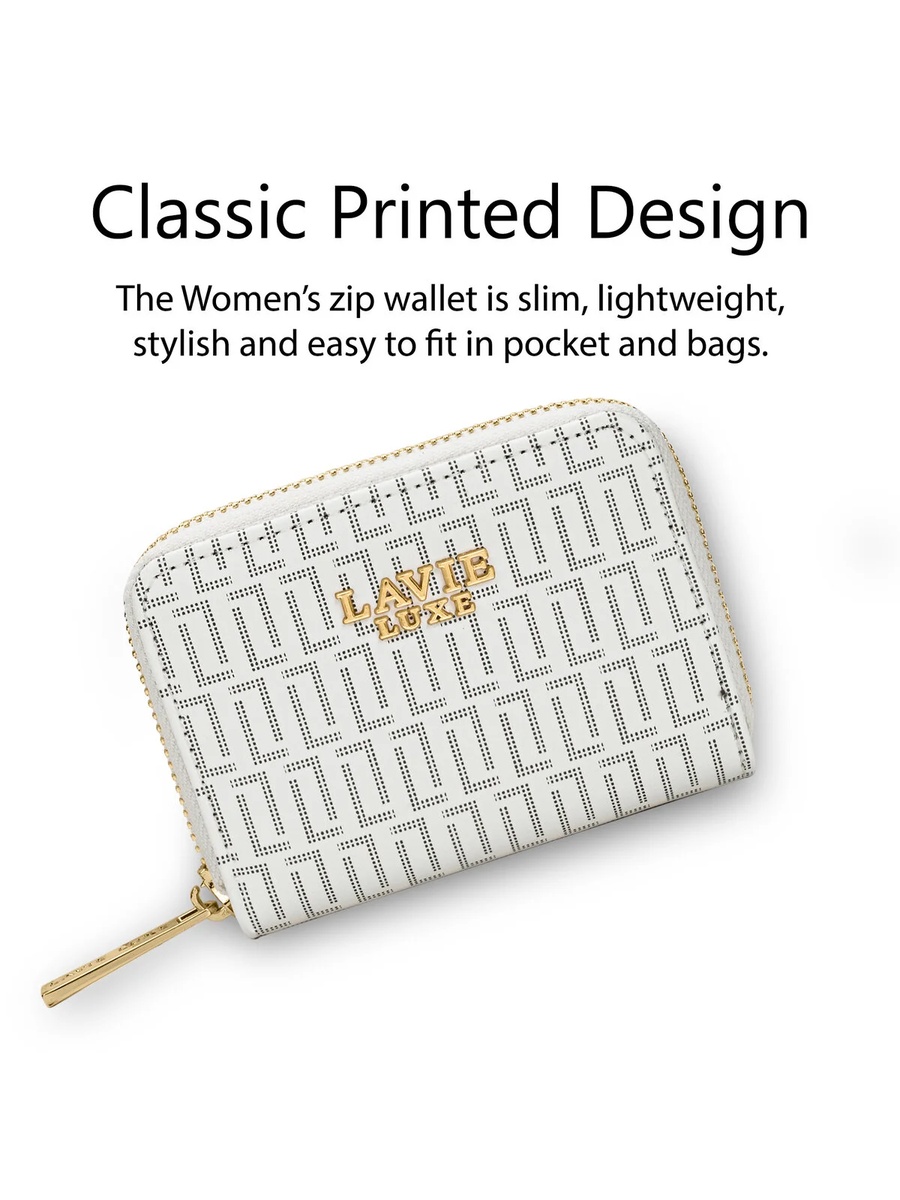 Luxe Women Monogram Belle Small Card Wallet (White) 