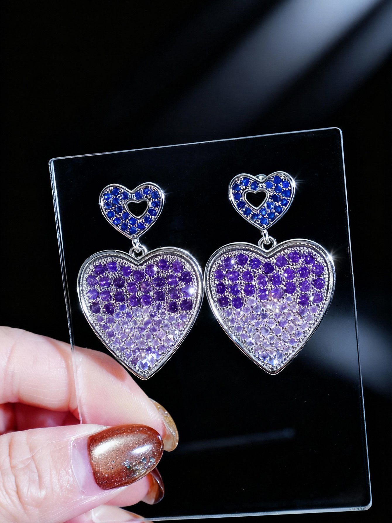 Silver Gemstone Danglers Earrings