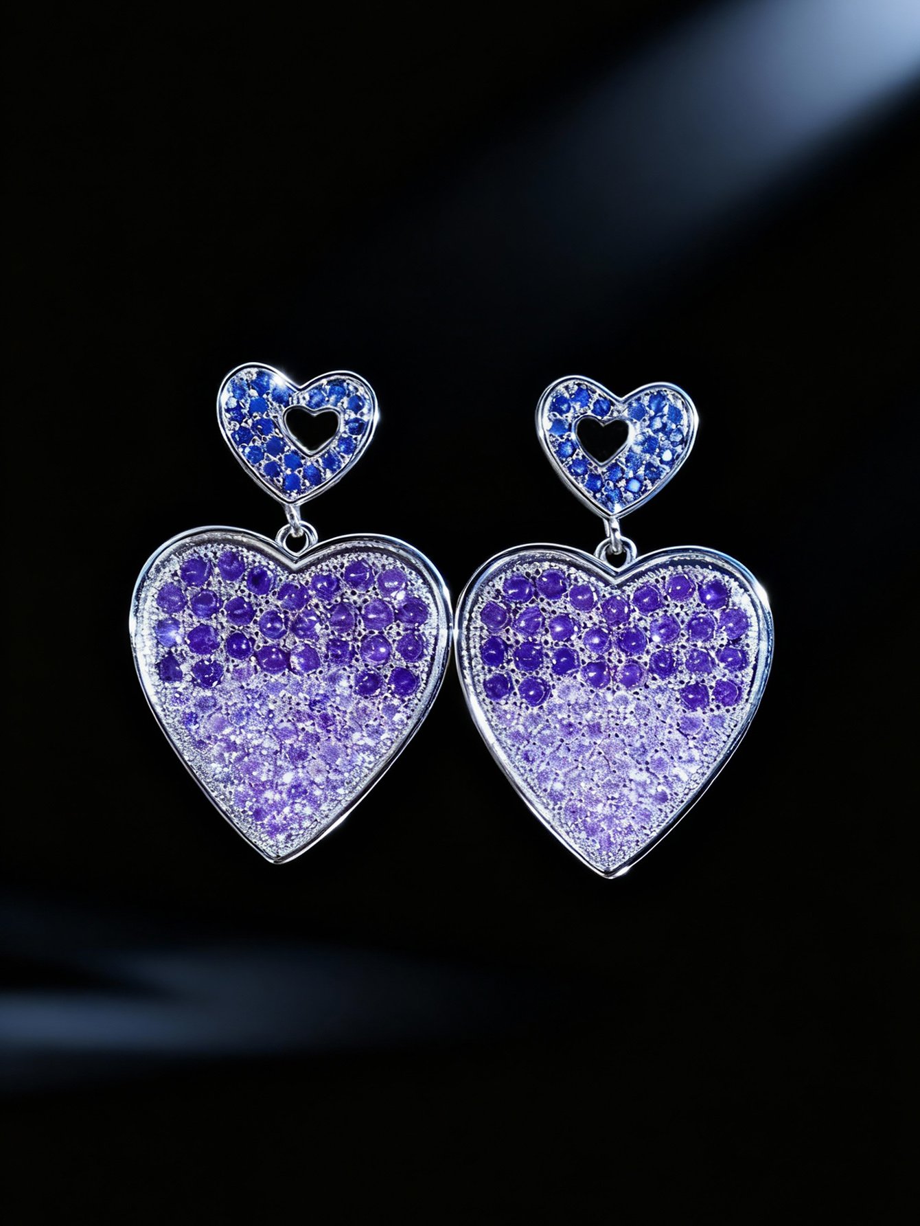 Silver Gemstone Danglers Earrings