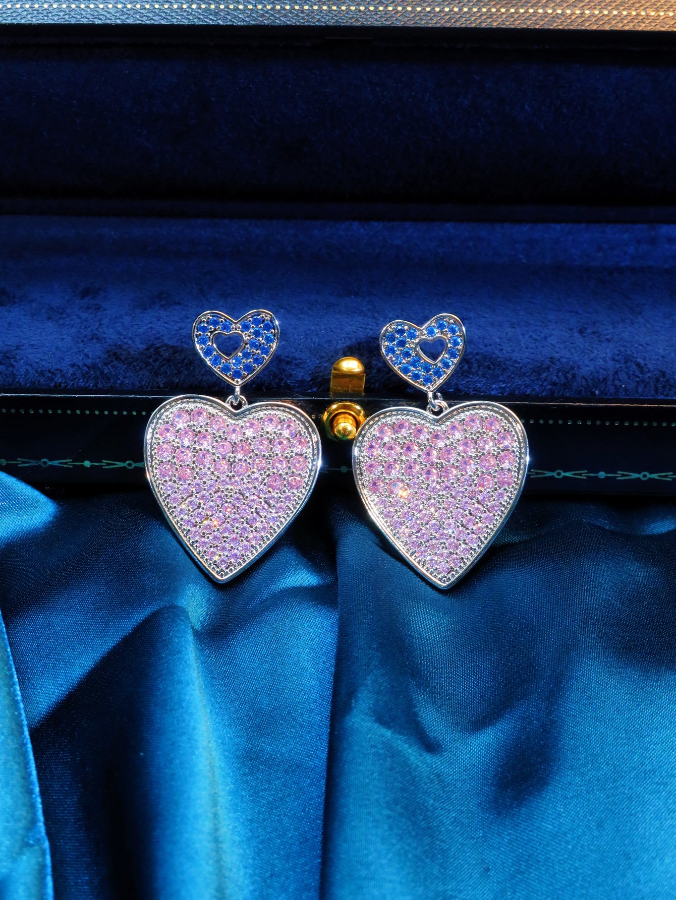Silver Heart Danglers Earrings