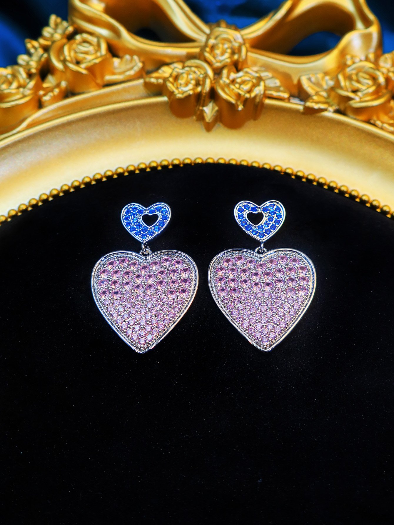Silver Heart Danglers Earrings