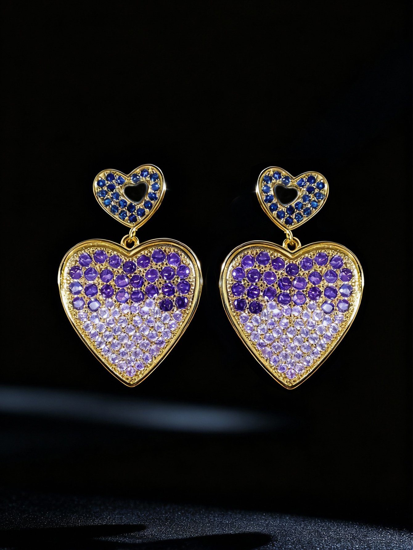 Gold Crystal Danglers Earrings