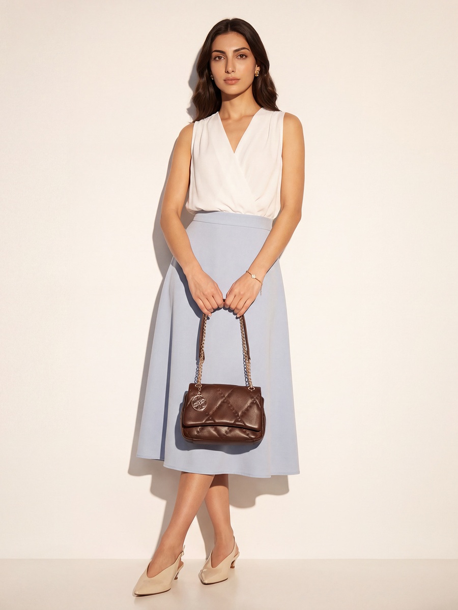 Quilted Crossbody Bag with Chain Strap