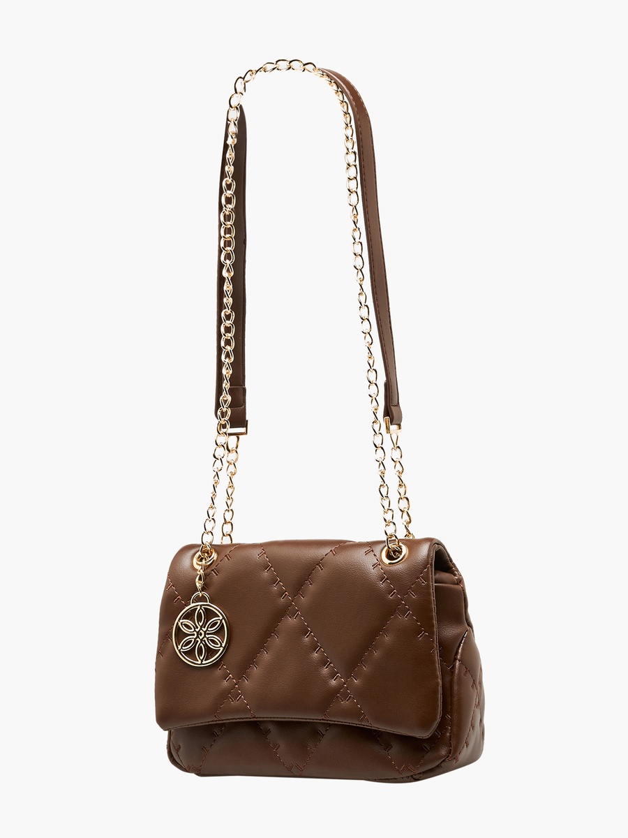 Quilted Crossbody Bag with Chain Strap