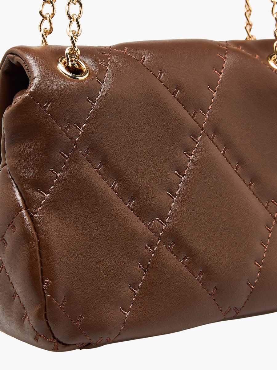 Quilted Crossbody Bag with Chain Strap