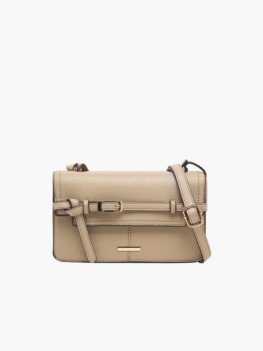 Textured Crossbody Bag with Adjustable Strap