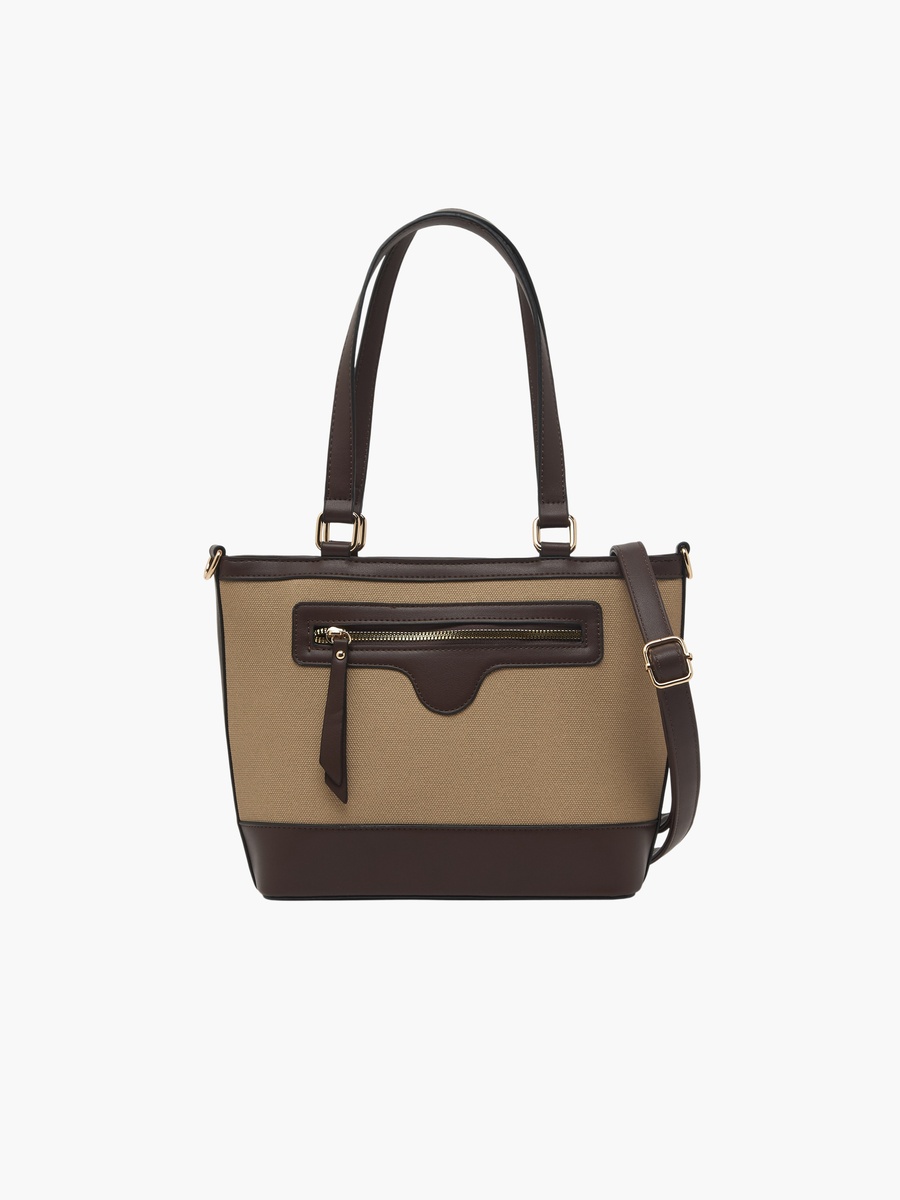 Textured Tote Bag with Detachable Strap