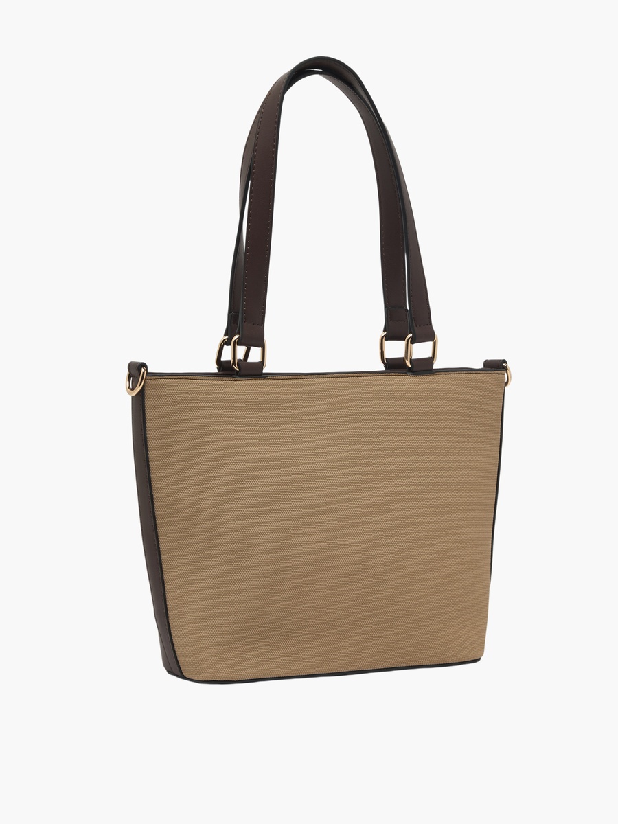 Textured Tote Bag with Detachable Strap