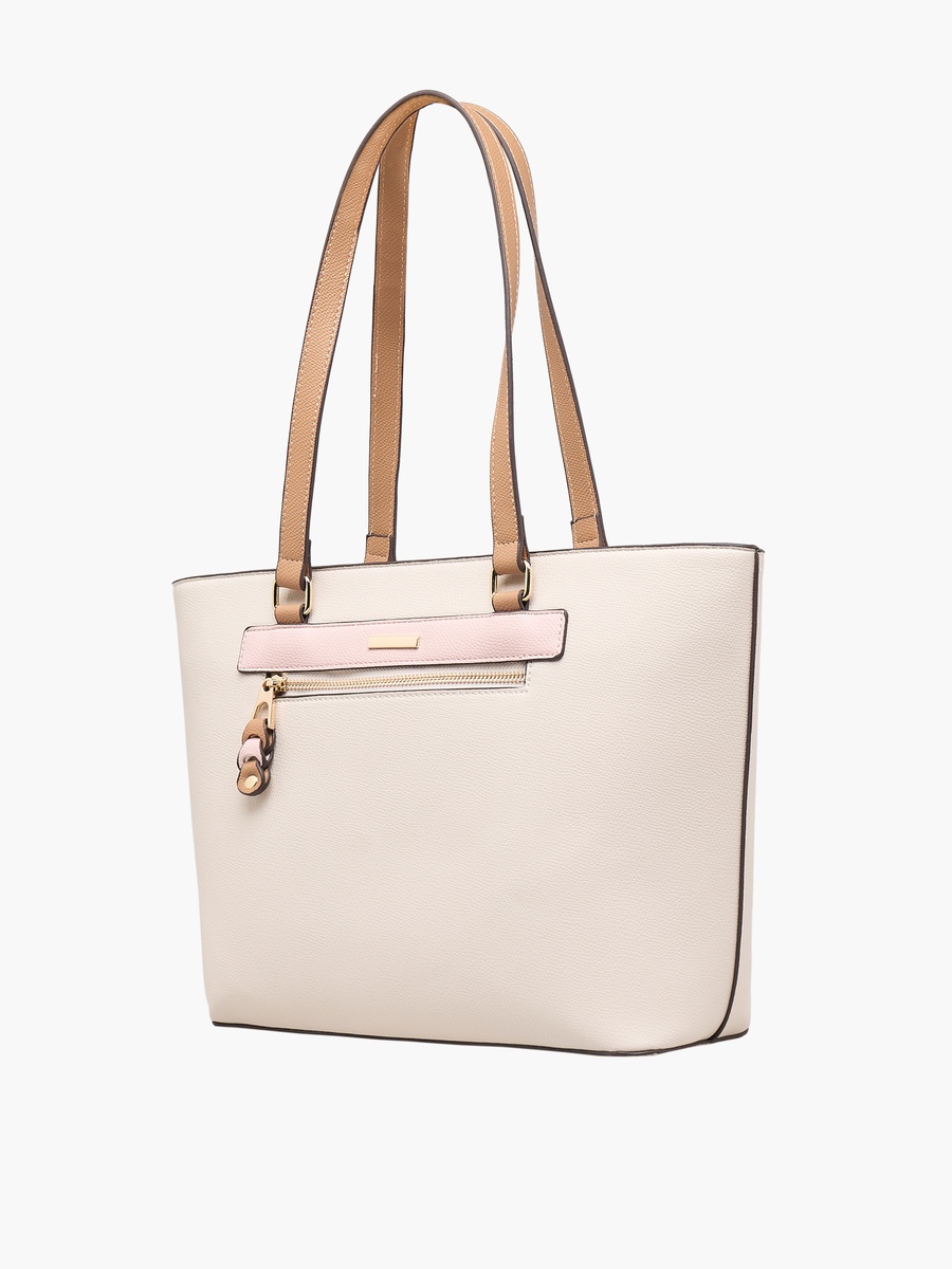 Textured Tote Bag with Double Handle