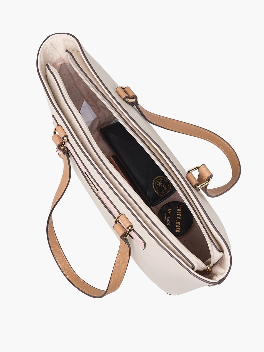 Textured Tote Bag with Double Handle