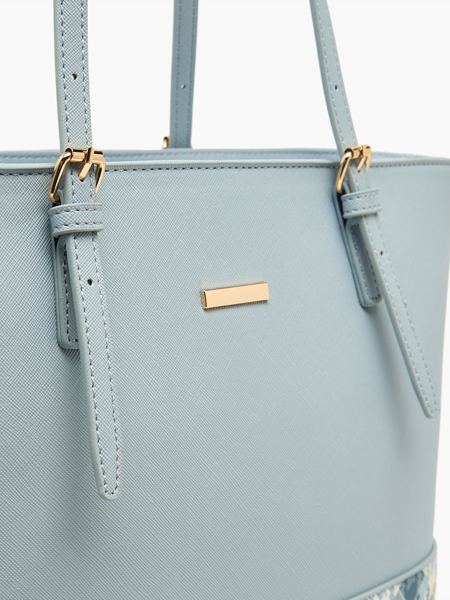 Panelled Tote Bag with Double Handle