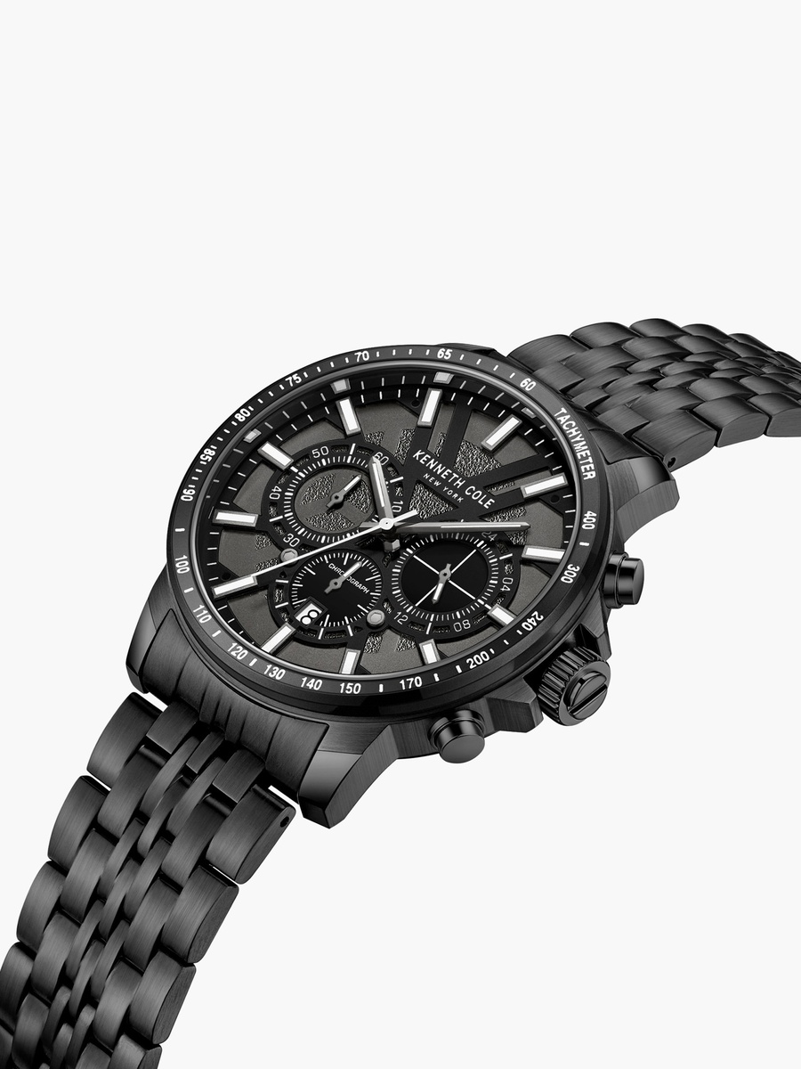 ساعة كرونوغراف مودرن دريس سبورت بسوار ستانلس ستيل للرجال