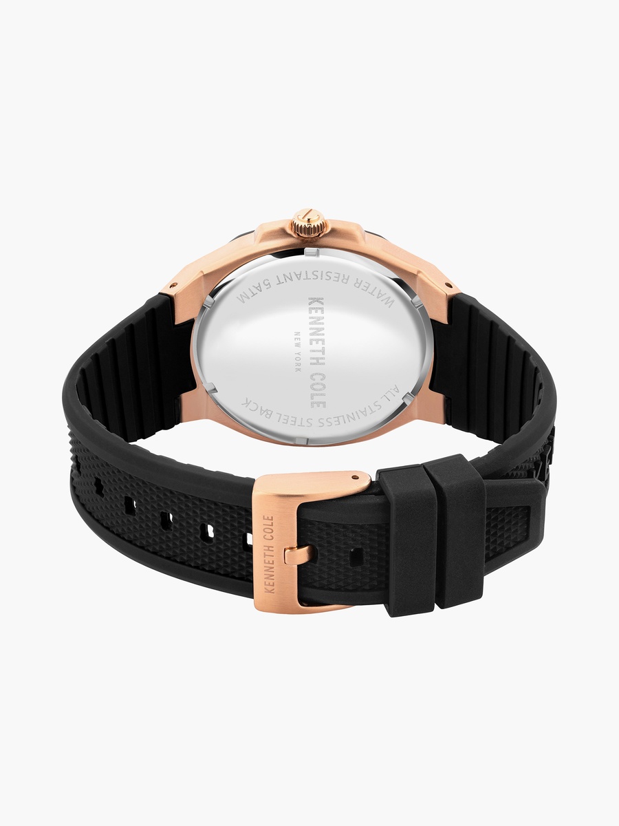 Modern Casual Black Dial Black Silicone Strap Analog Watch