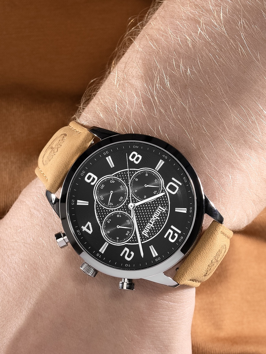 Managate Leather Strap Multifunction Watch