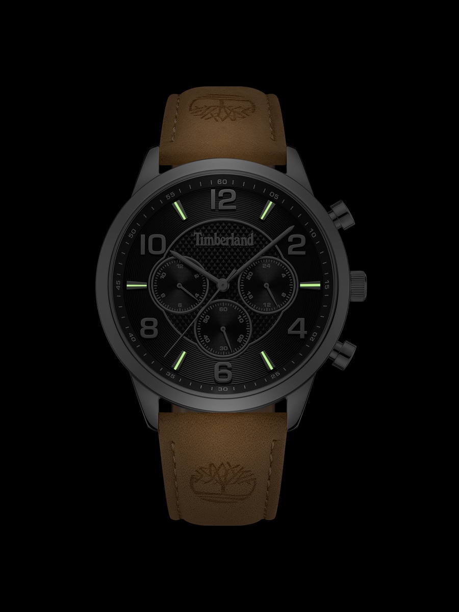 Managate Leather Strap Multifunction Watch