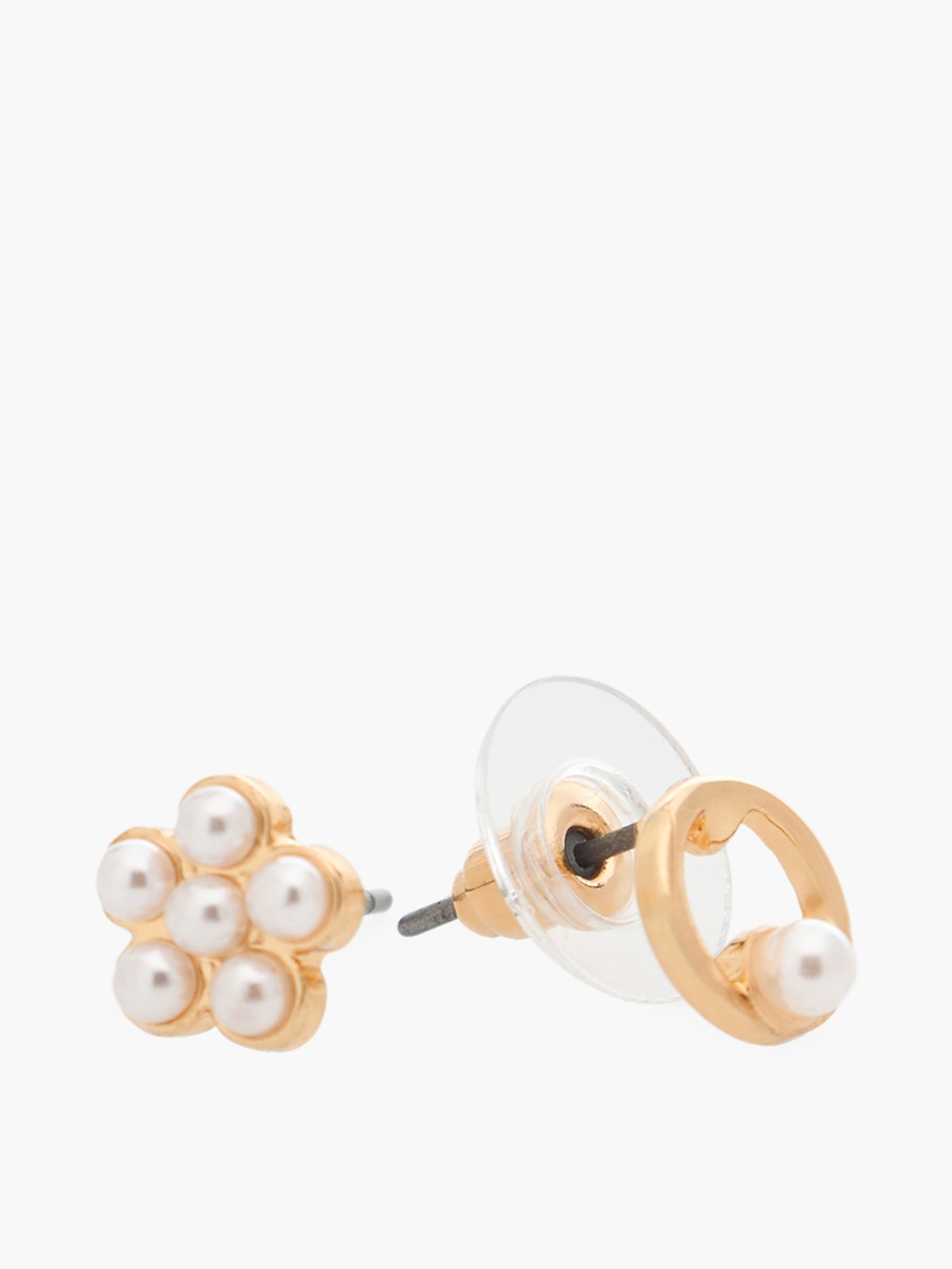 Pack of 9 Gold Tone Assorted Stud Earrings with Pushback Closure