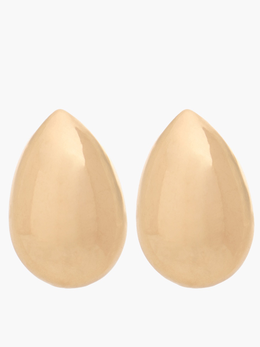 Gold Tone Teardrop Earrings with Pushback Closure