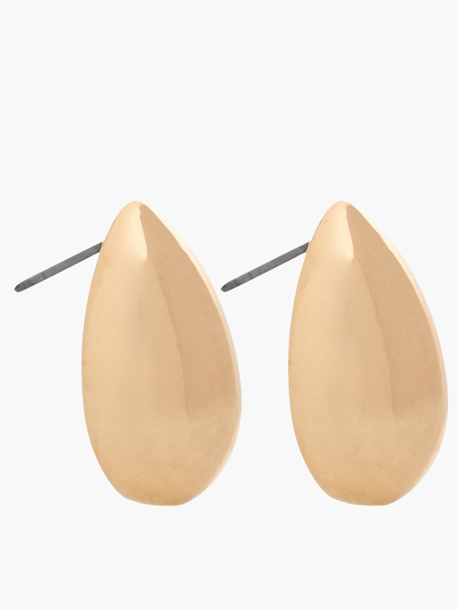Gold Tone Teardrop Earrings with Pushback Closure