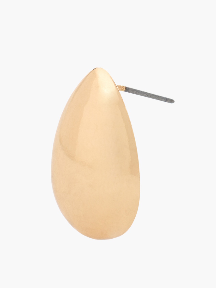 Gold Tone Teardrop Earrings with Pushback Closure