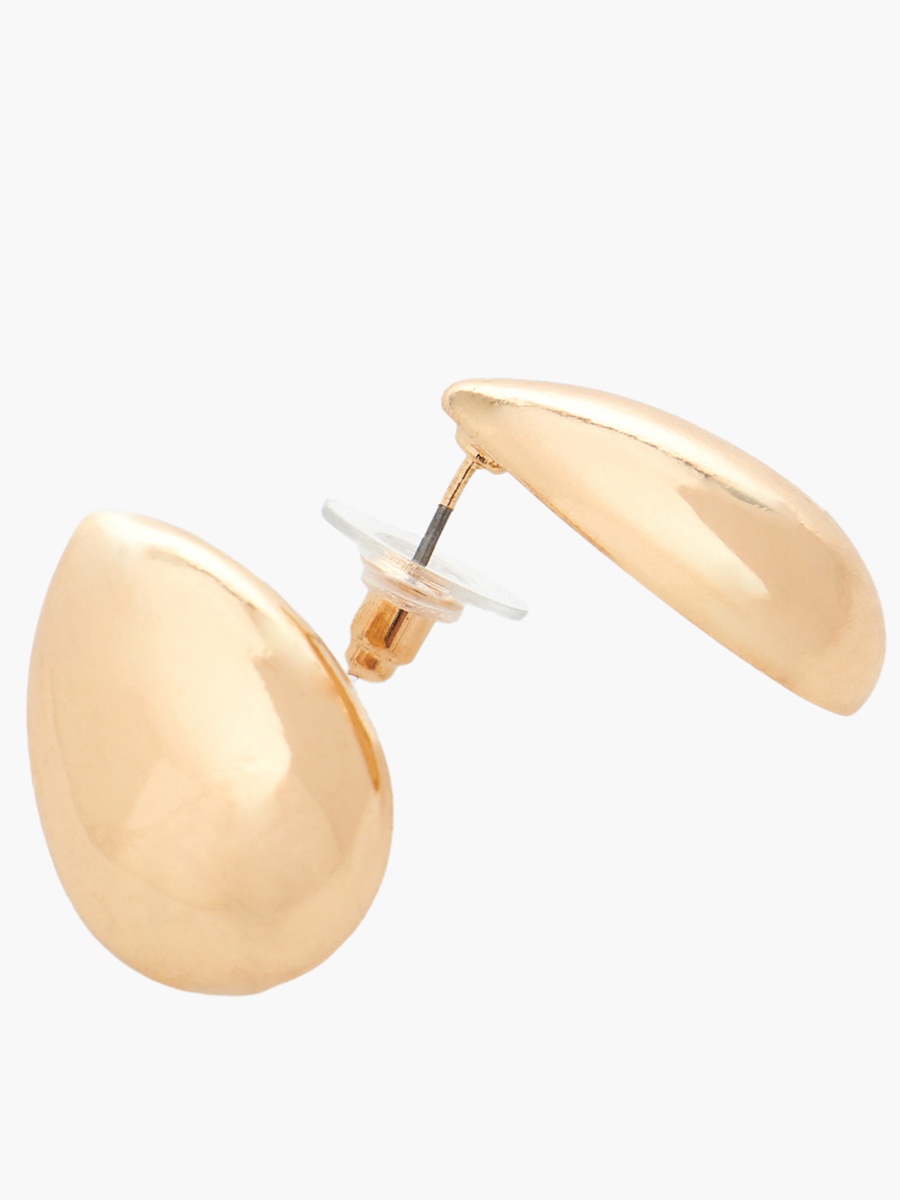 Gold Tone Teardrop Earrings with Pushback Closure
