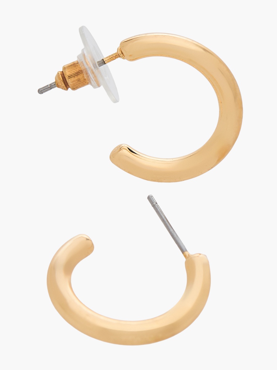 Pack of 3 Gold Tone Assorted Hoop Earrings with Pushback Closure