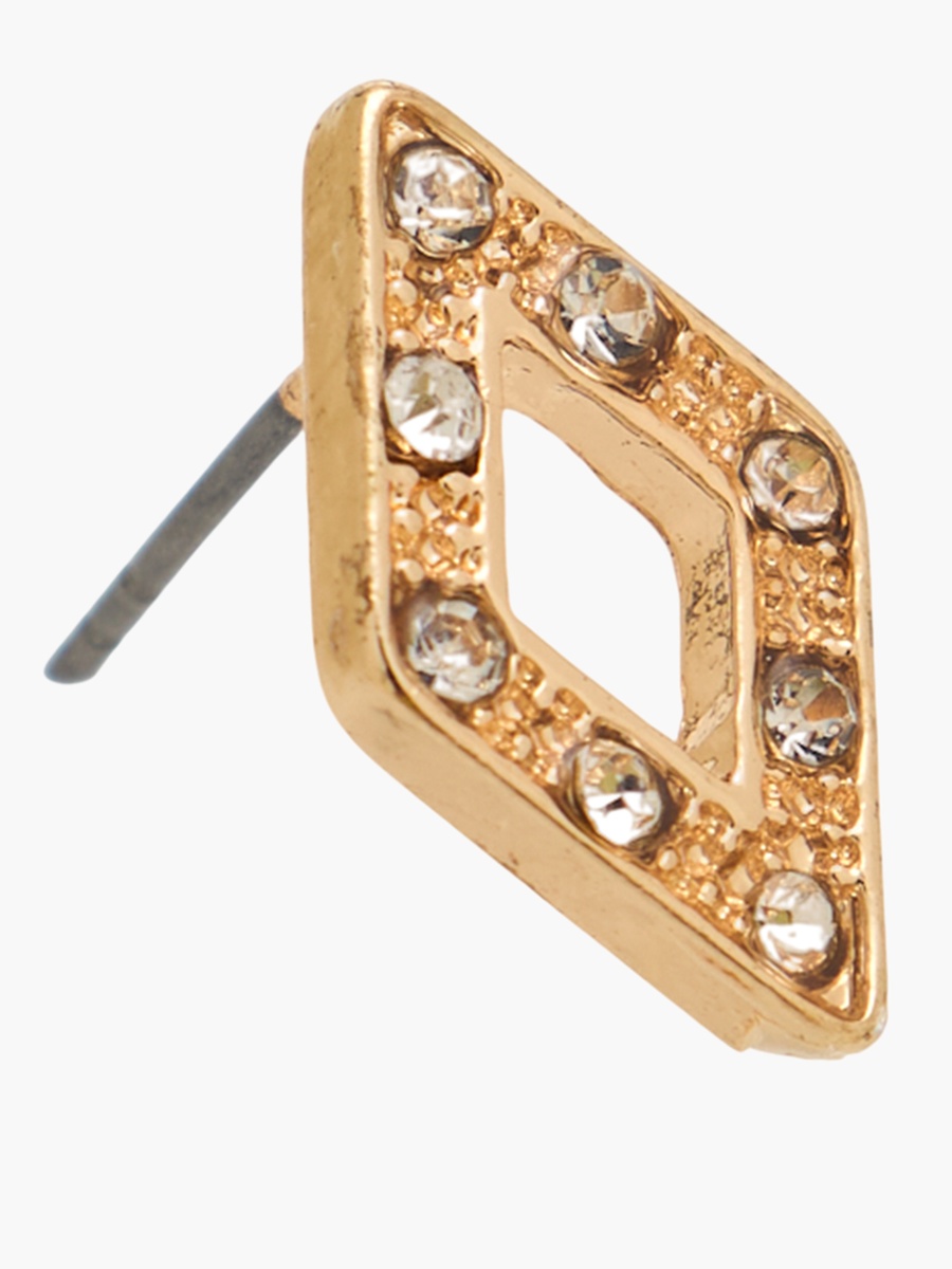 Pack of 3 Gold Tone Embellished Stud Earrings with Pushback Closure
