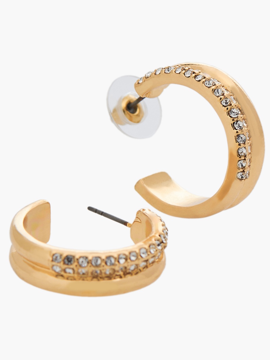 Pack of 3 Gold Tone Assorted Hoop Earrings with Pushback Closure
