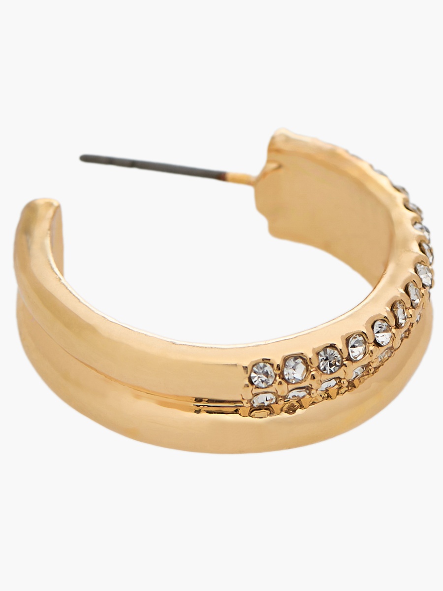 Pack of 3 Gold Tone Assorted Hoop Earrings with Pushback Closure