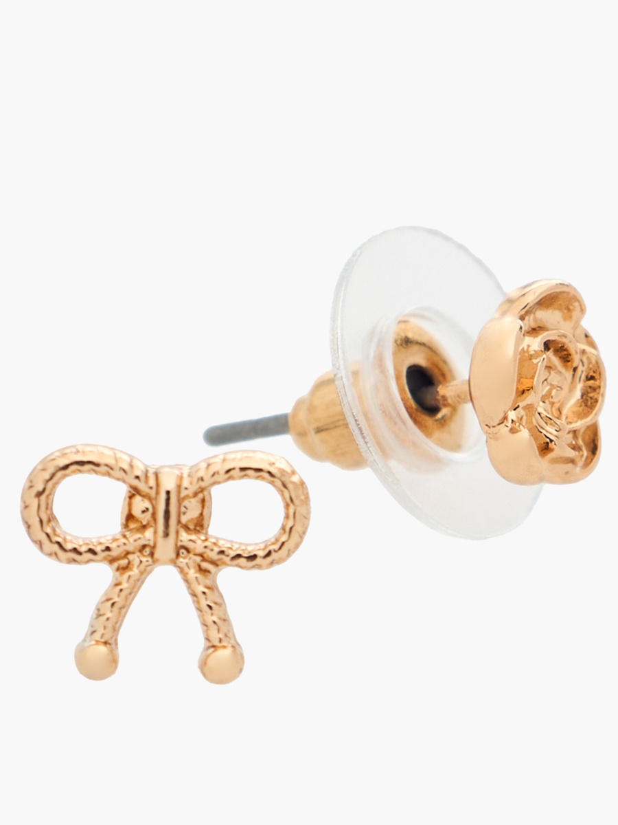 Pack of 9 Gold Tone Embellished Stud Earrings with Pushback Closure