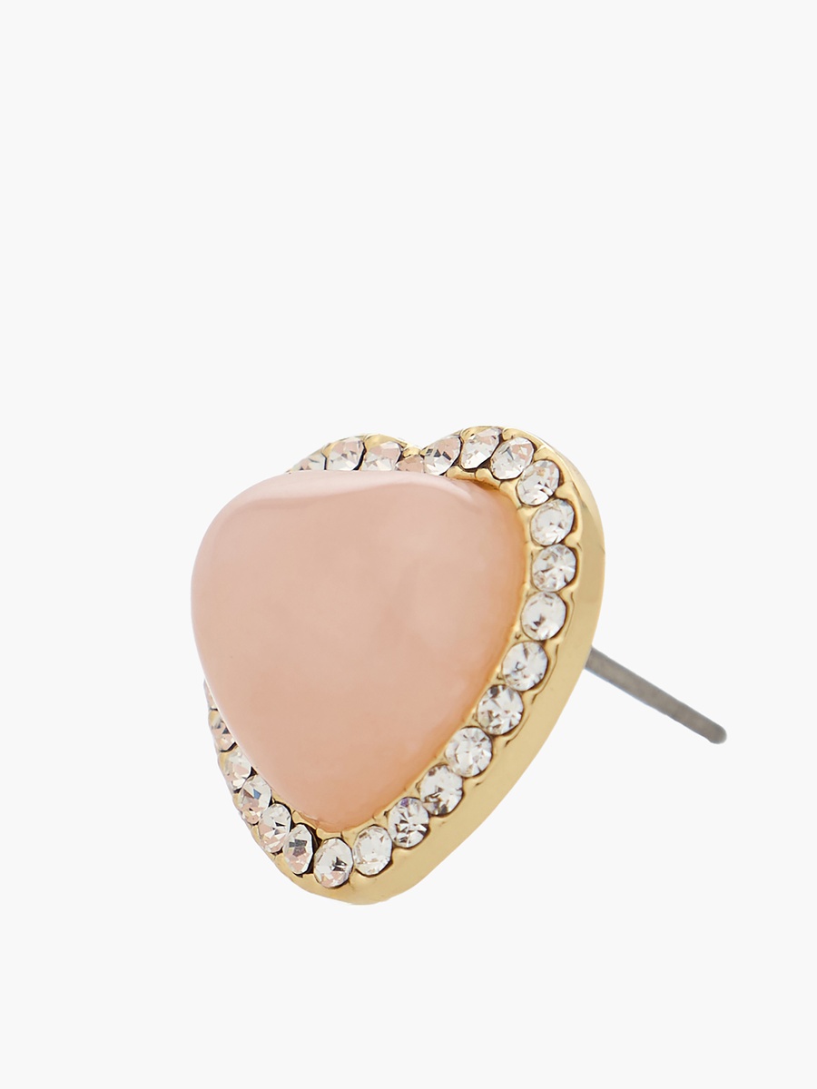 Gold Tone Embellished Stud Earrings with Pushback Closure