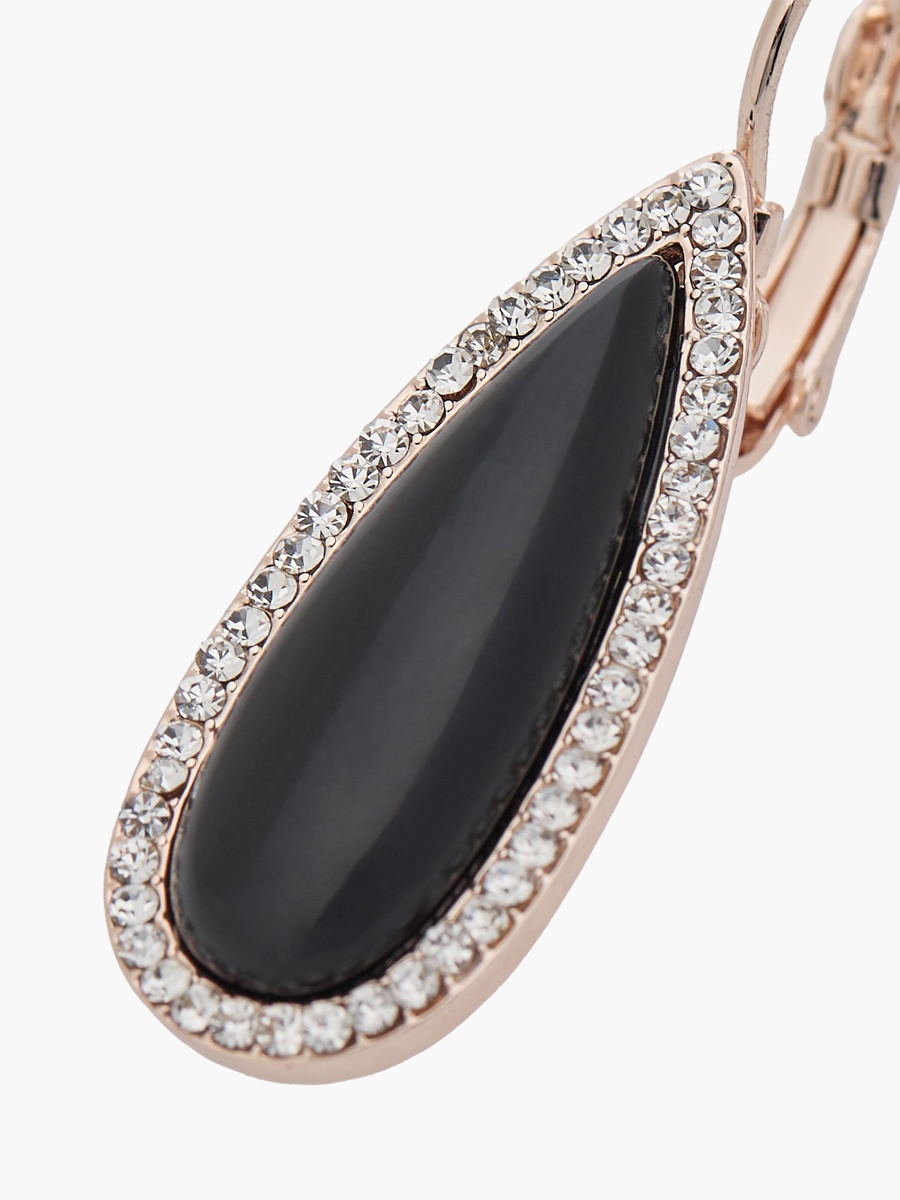 Gold Tone Embellished Earrings with Hinged Closure