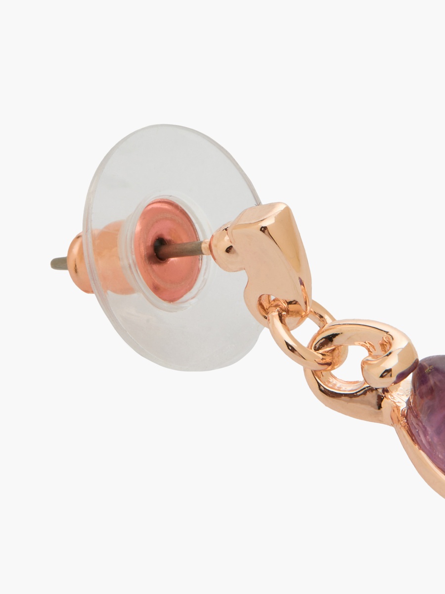 Gold Tone Teardrop Earrings with Pushback Closure