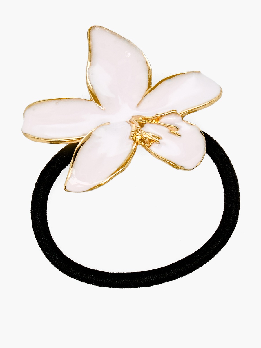 Floral Enamel Ponytail Hair Tie