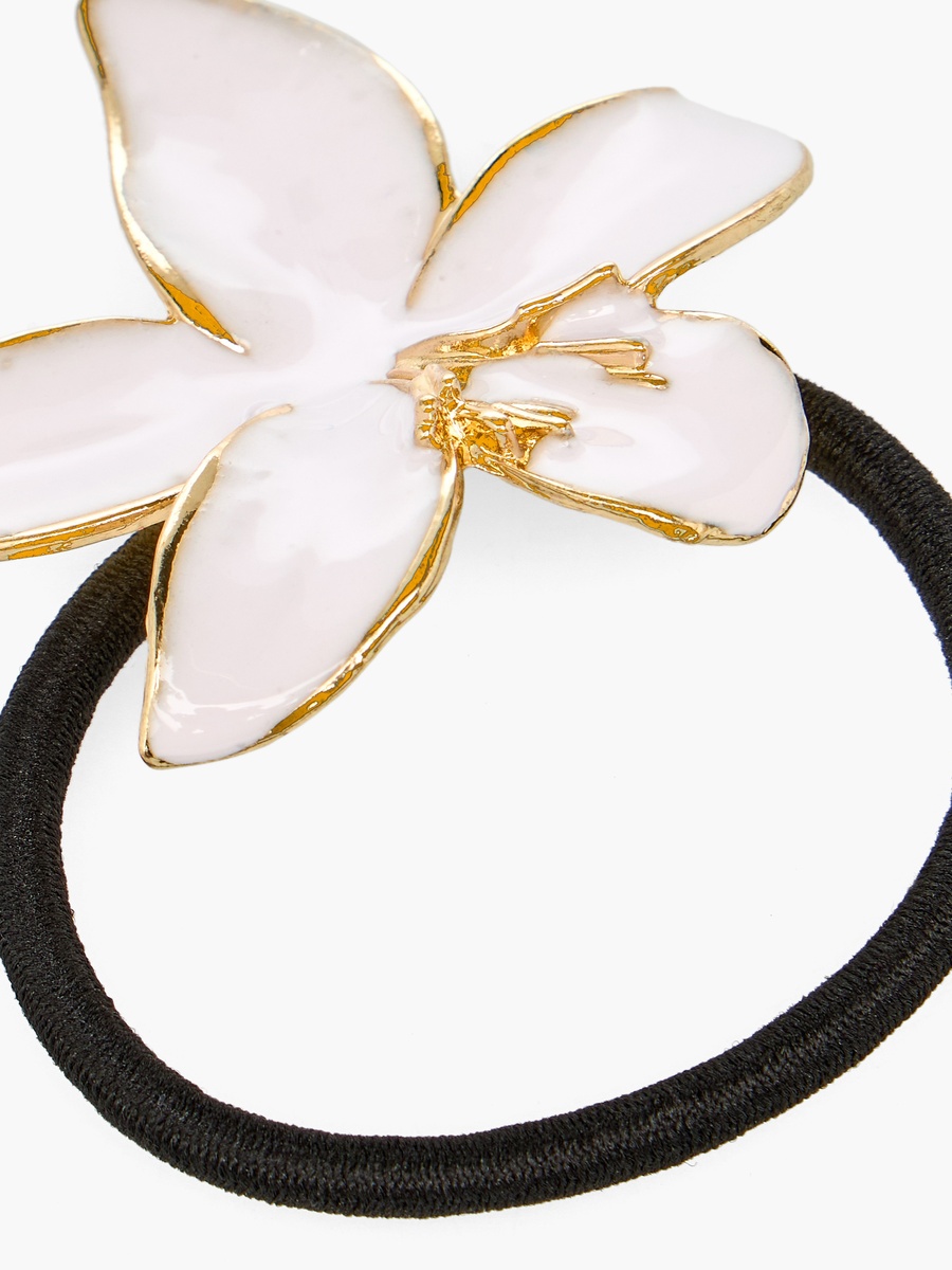 Floral Enamel Ponytail Hair Tie