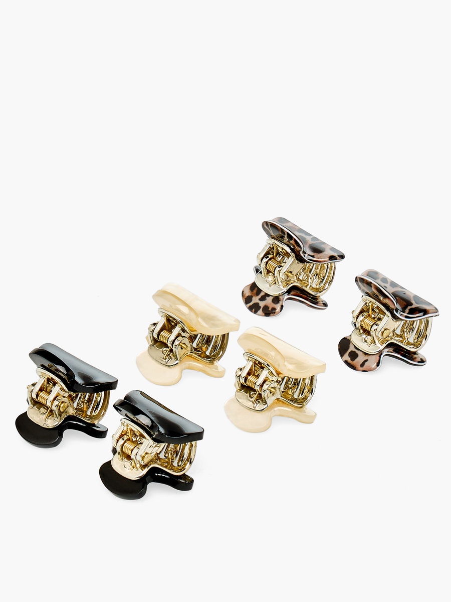 Pack of 6 Hair Clamps with Marble Finish