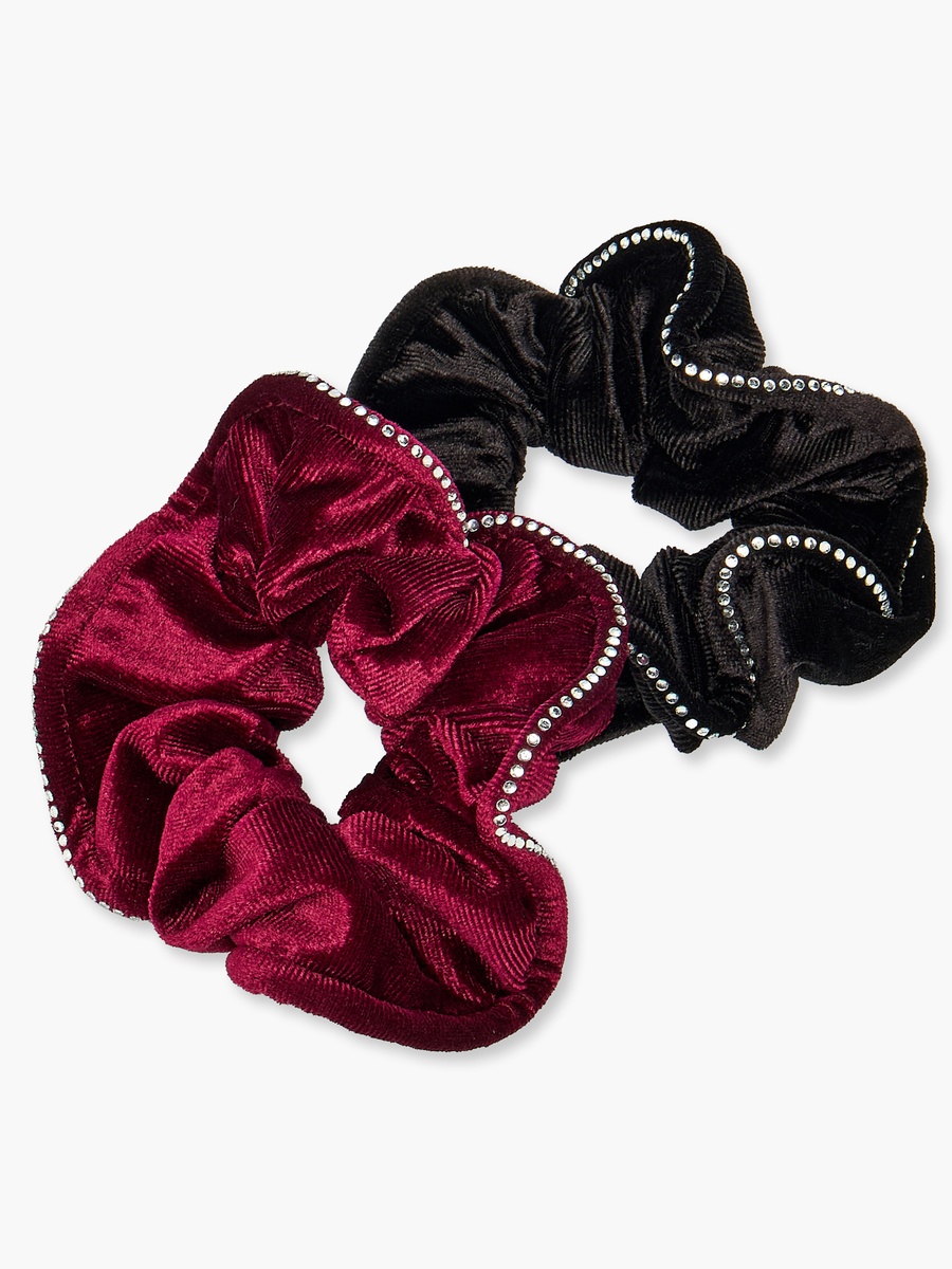 Pack of 2 - Stone Embellished Hair Scrunchie