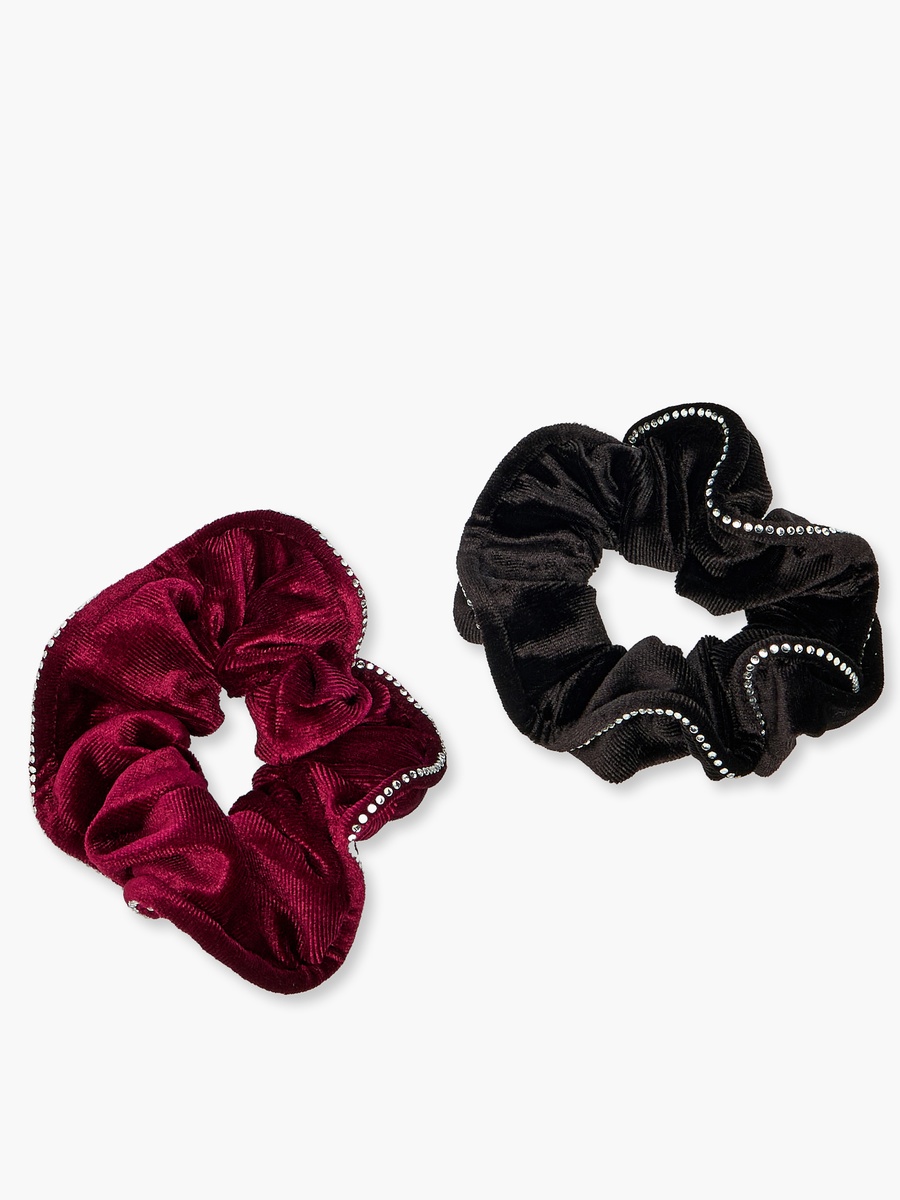 Pack of 2 - Stone Embellished Hair Scrunchie