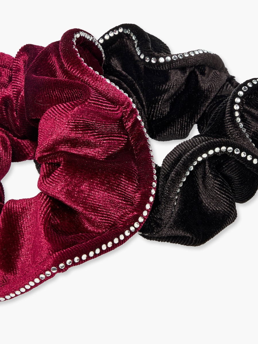 Pack of 2 - Stone Embellished Hair Scrunchie