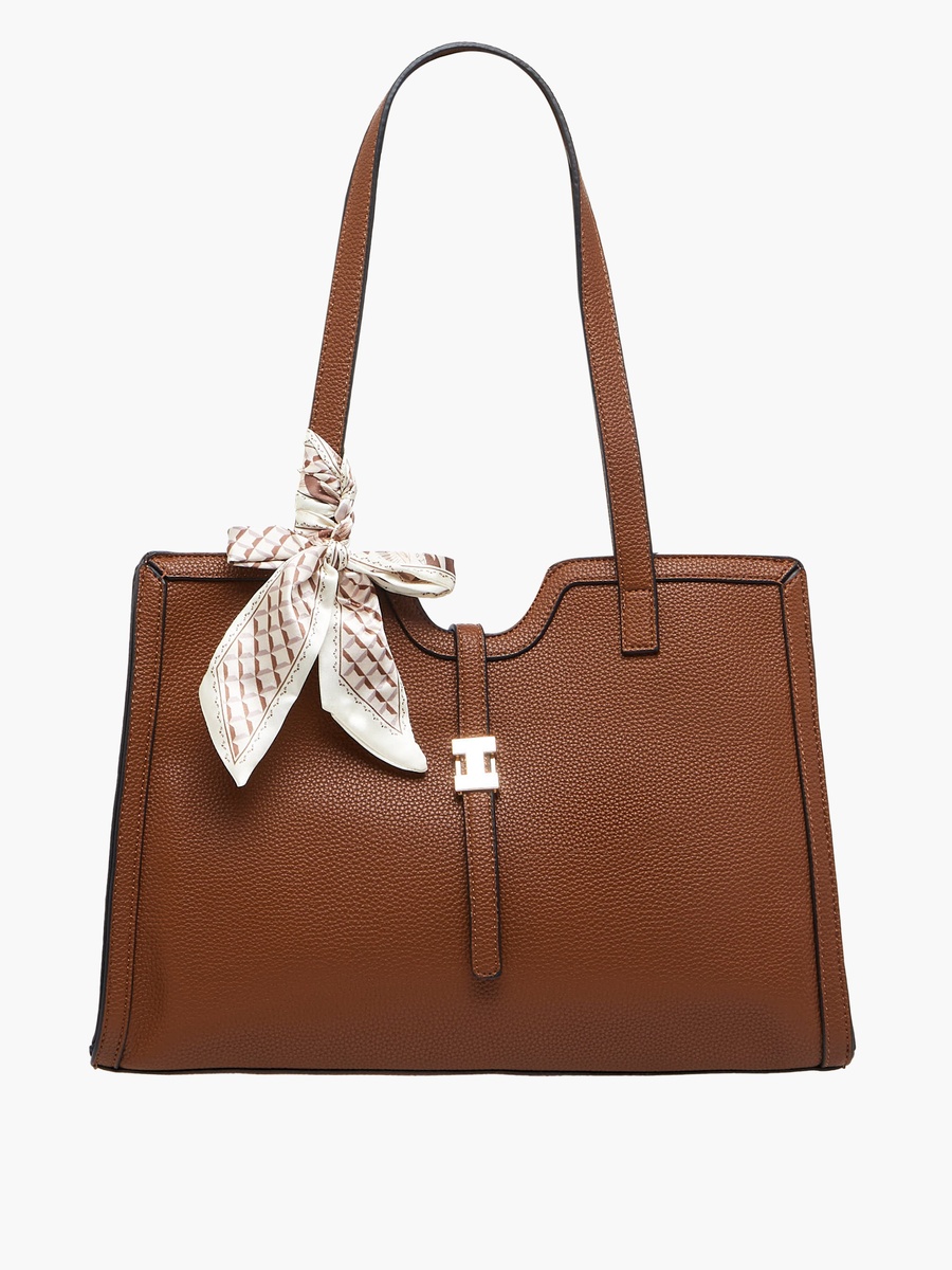 Tom Textured Tote Bag with Scarf Detail