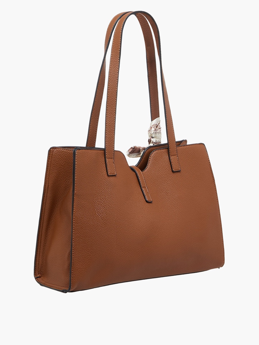 Tom Textured Tote Bag with Scarf Detail