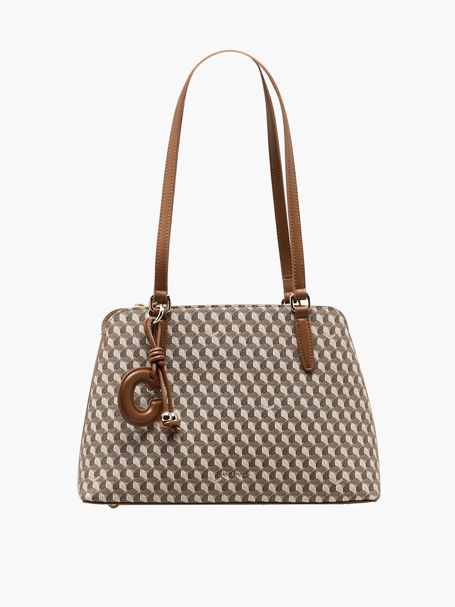 Textured Tote Bag with Wallet